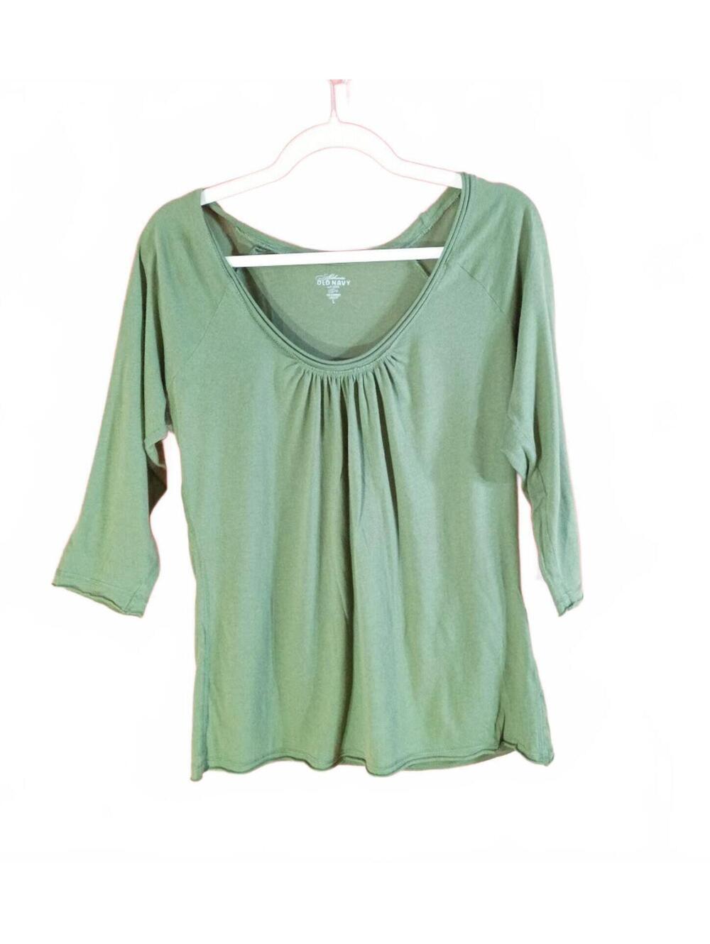 Old Navy Women's Dark Green 3/4 Sleeve Top Size Large